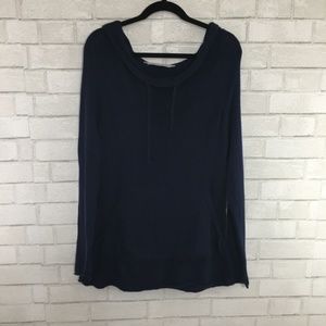 Athleta Dark Blue Hooded Tunic Sweater, Size XL